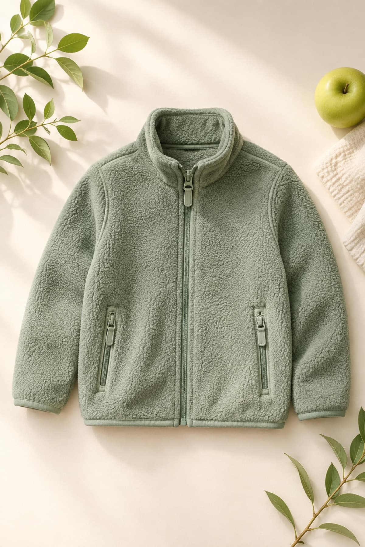 Fleece Zip Jacket laid flat